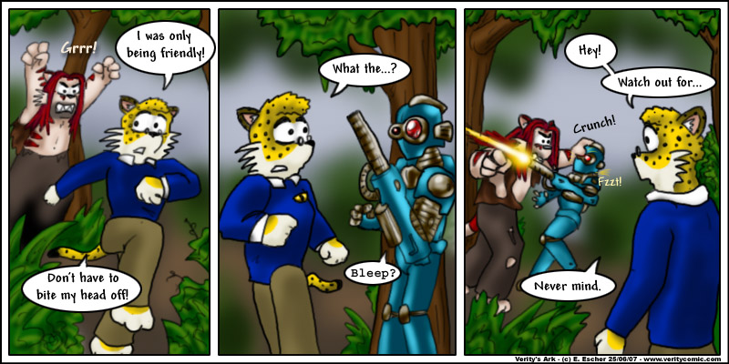 sabe and corobas find a robot