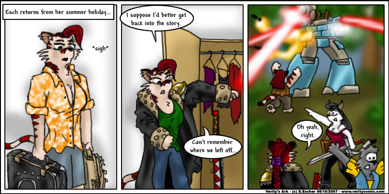 escher returns from holiday