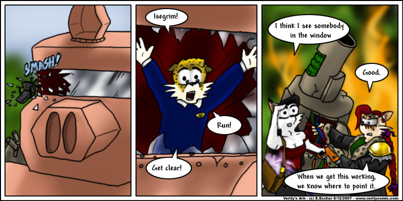 escher and mara fix the cannon