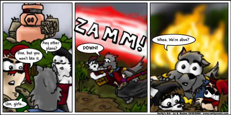 isegrim pushes the girls into mud