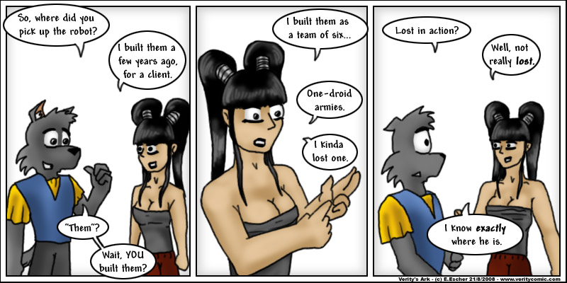 Isegrim asks Eustace about the robots