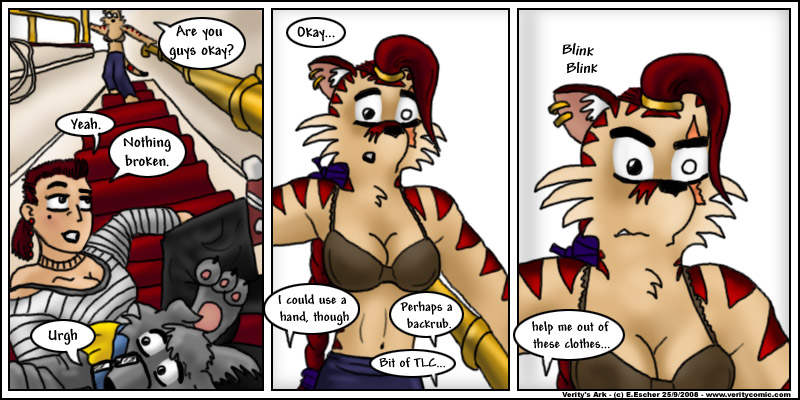 Ruby and Isegrim both want attention from Escher