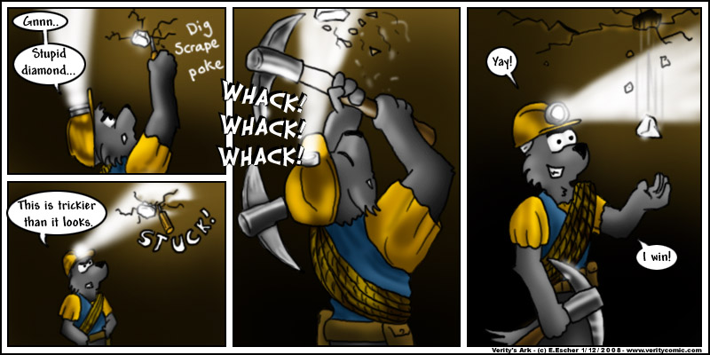 Ise digs into the ceiling