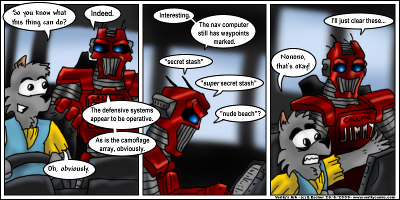 Jimmy the robot finds something interesting