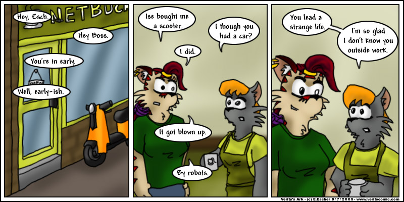 Escher's boss is glad to remain distant