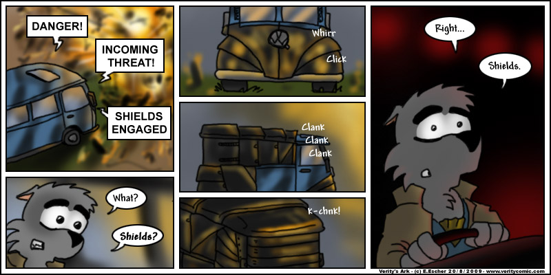 Isegrim's bus has batmobile armour