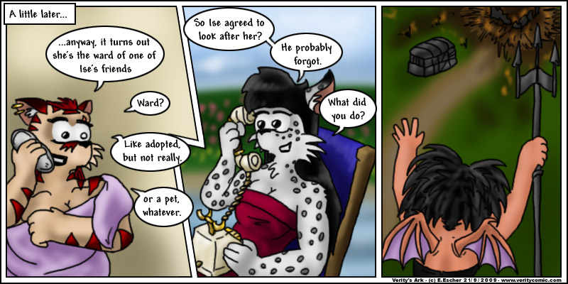 Escher and Mara talk on the phone