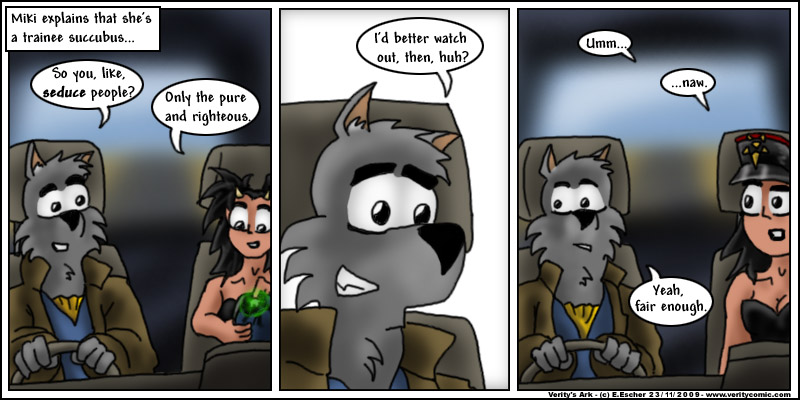 Isegrim's not pure or righteous enough for Miki