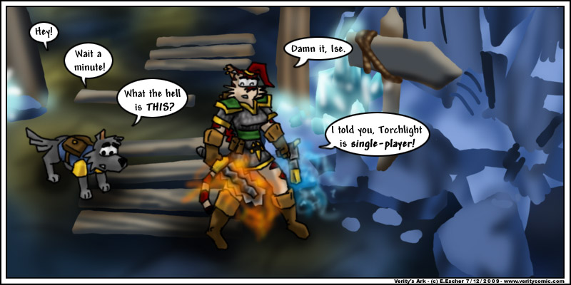 Escher and Isegrim play Torchlight.