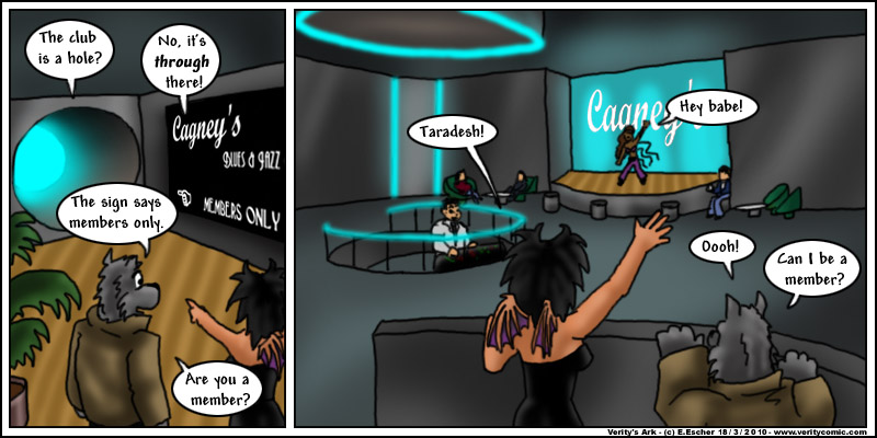 Miki takes Isegrim to Cagneys Blues and Jazz club