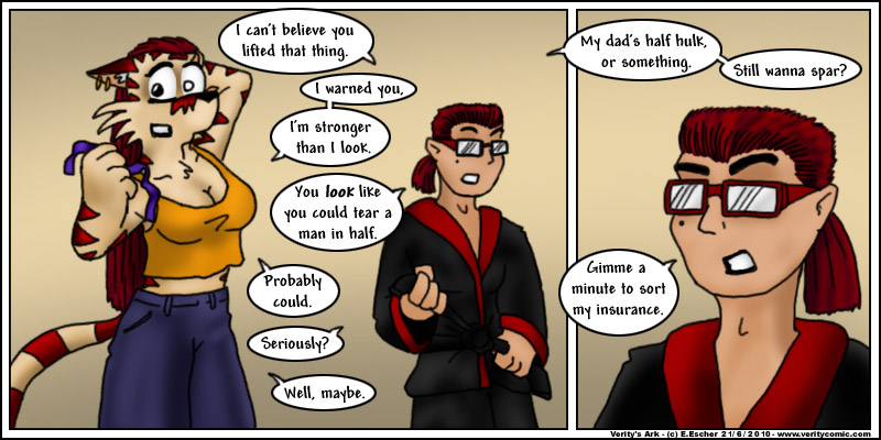 Escher and Ruby prepare for battle