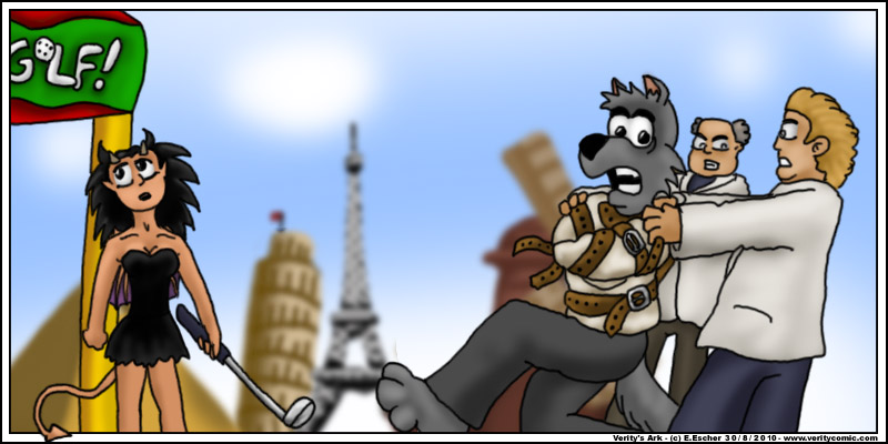 Isegrim is crazy about golf