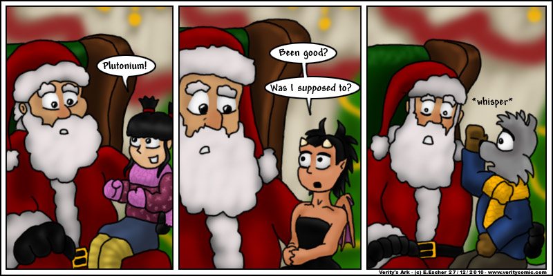 The kids meet santa