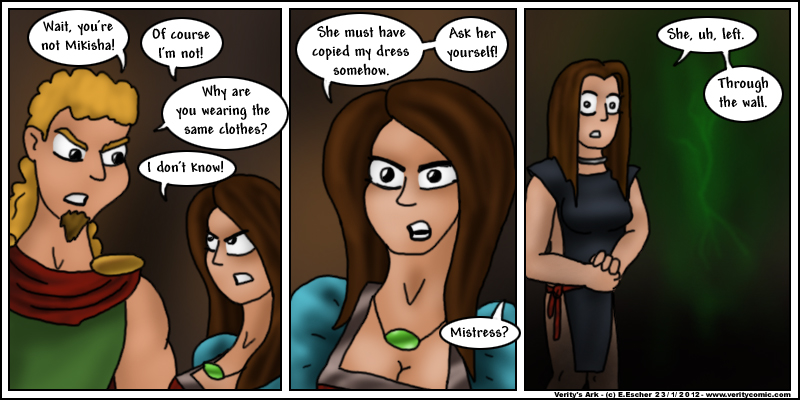 Ezlan and Rodia argue, while Mikisha escapes.