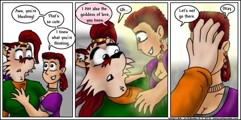 Escher resists Verity's advances.