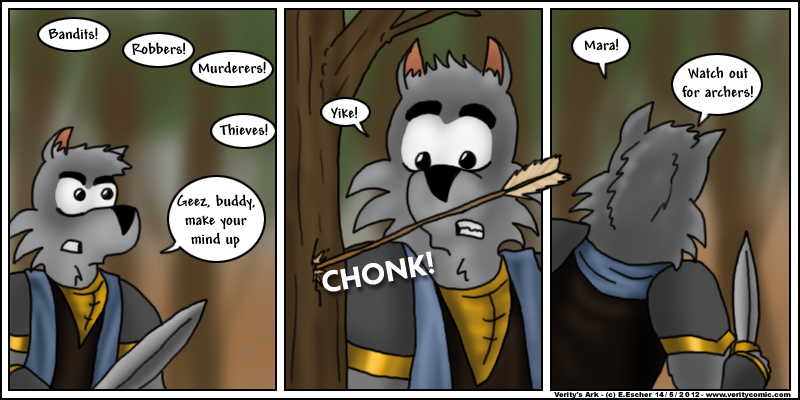 Isegrim nearly catches an arrow