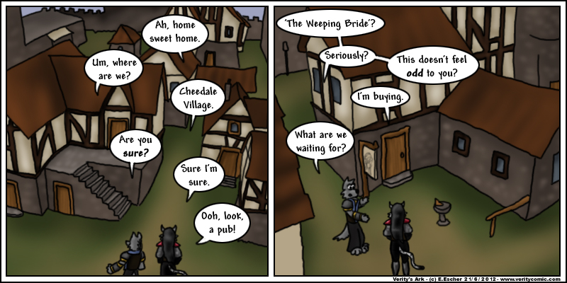 Isegrim and Mara return to cheedale village.