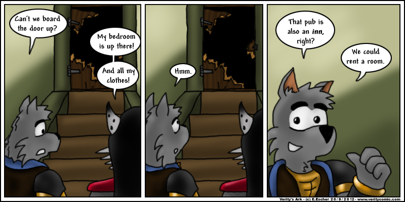 Isegrim suggests renting a room at the inn