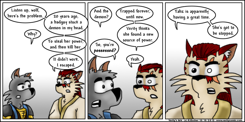 Escher explains the demon's origin