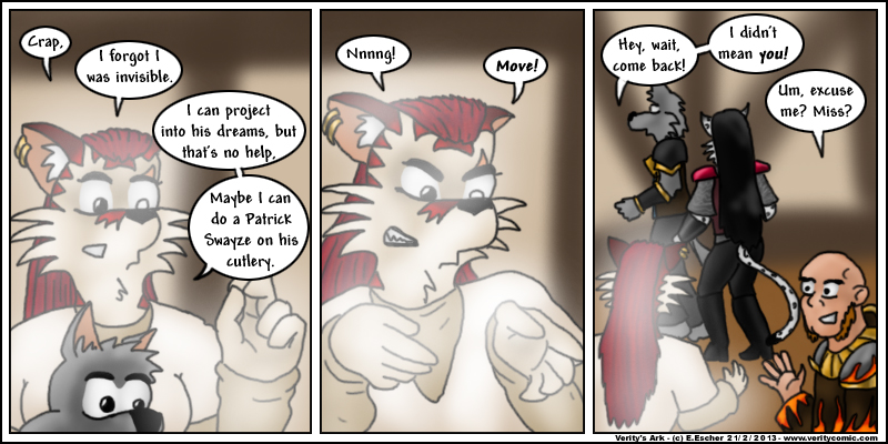 Escher tries to move objects with her mind