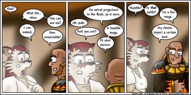 Escher is spotted by a friendly fire mage