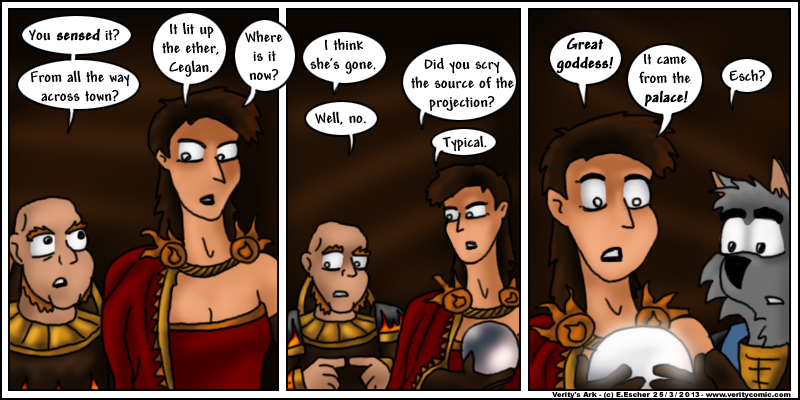 The witch tracks Escher's projection