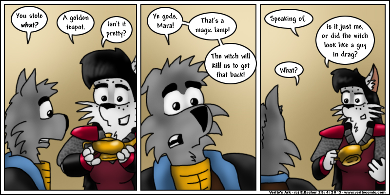 Mara has stolen the witch's magic lamp