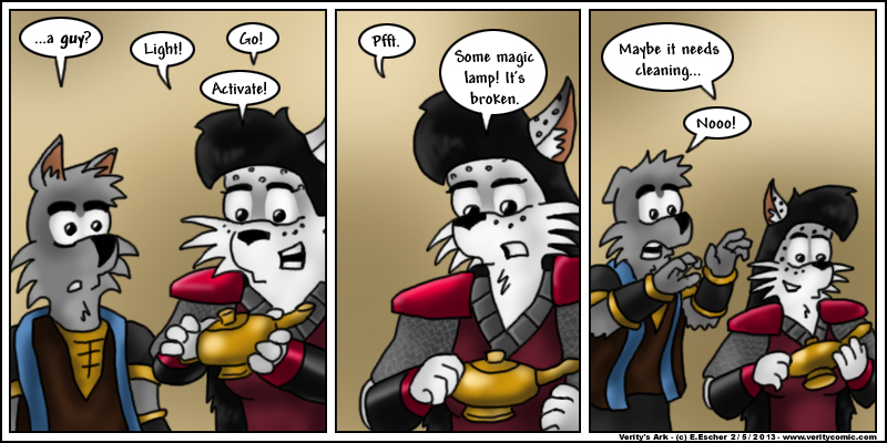 Mara wants to rub the magic lamp