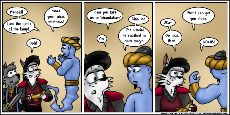 Mara meets the genie of the lamp