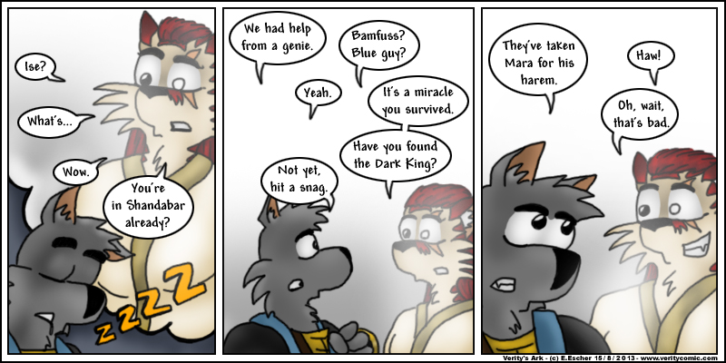 Isegrim makes a report to Escher